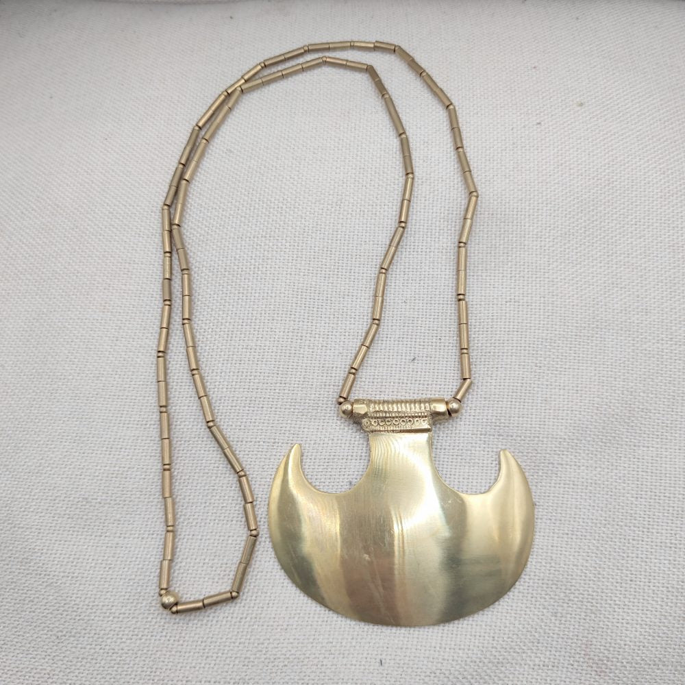 Collana etnica in ottone con ciondolo - NOORJI