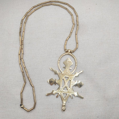 Collana etnica in ottone con ciondolo - SALMA