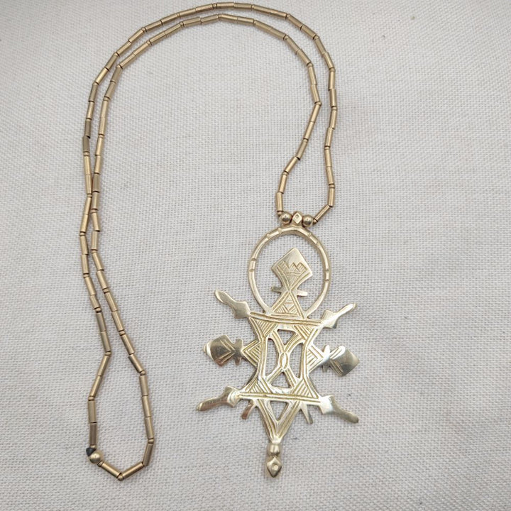 Collana etnica in ottone con ciondolo - SALMA