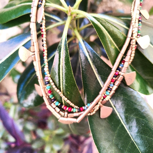 Collana choker artigianale in ottone Collana ETNICA – multicolor