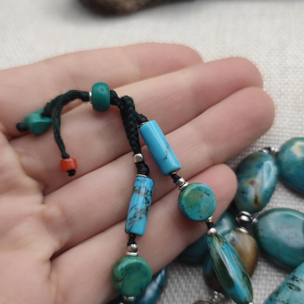 Collana etnica tibetana in argento 925 con turchese - VIZIANAGARAM