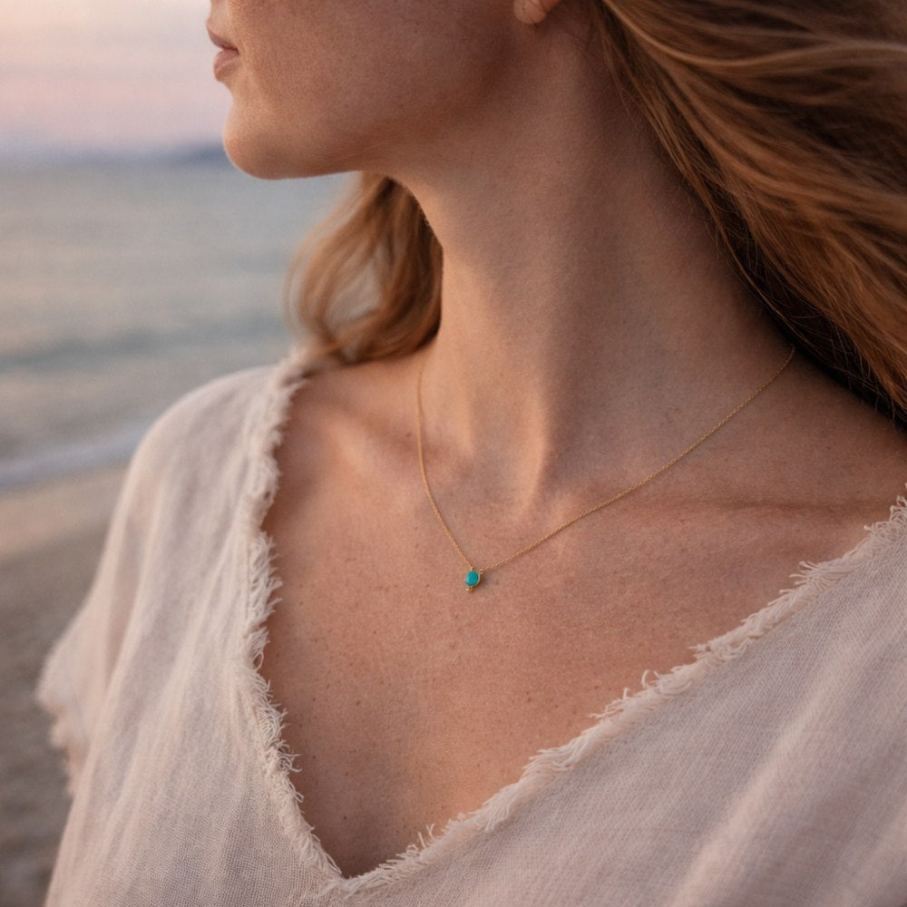 Collana in ottone con turchese - KUSUM