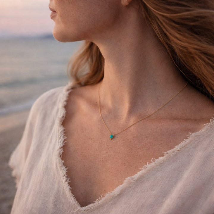 Collana in ottone con turchese - KUSUM