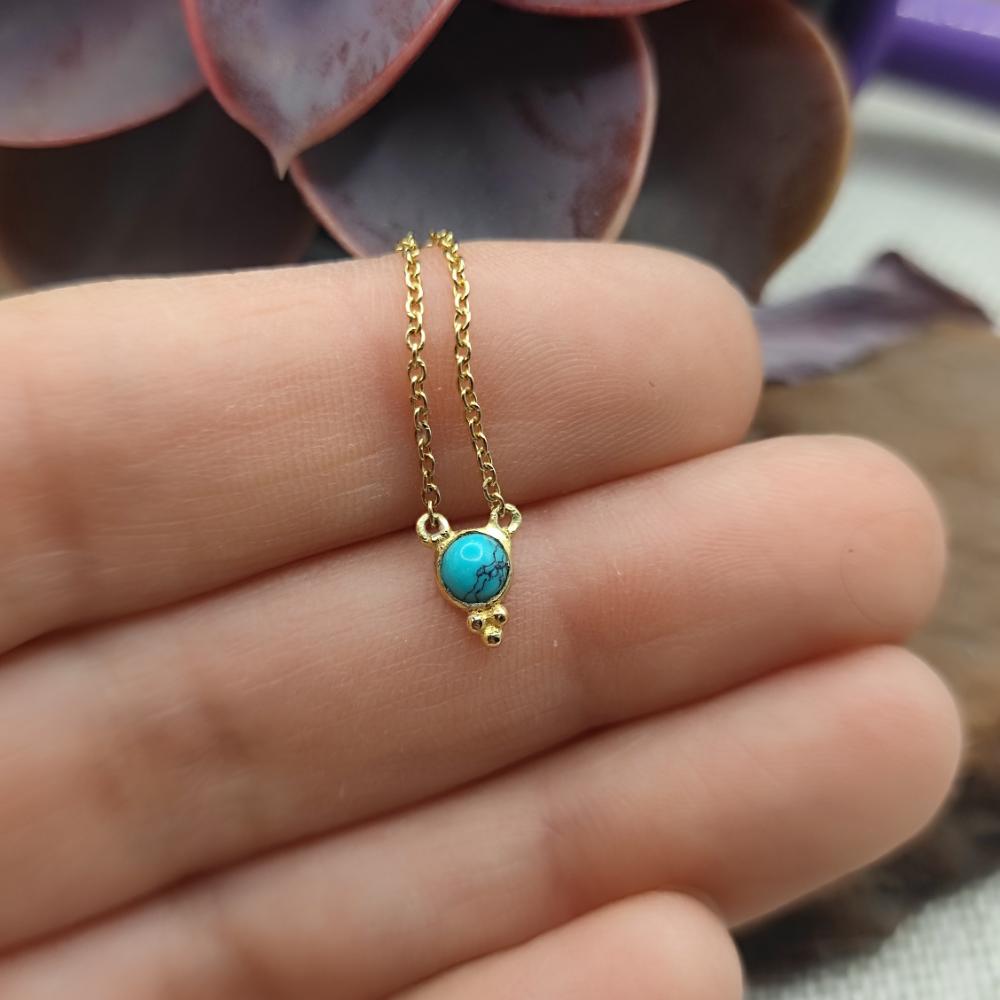 Collana in ottone con turchese - KUSUM