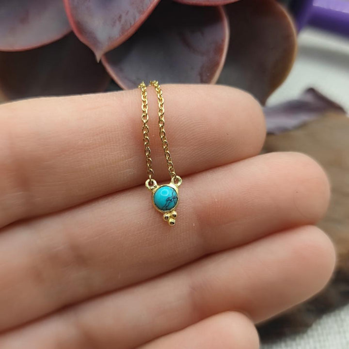 Collana in ottone con turchese - KUSUM