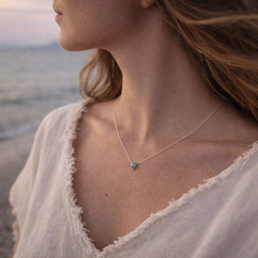 Collana in ottone con turchese - KUSUM