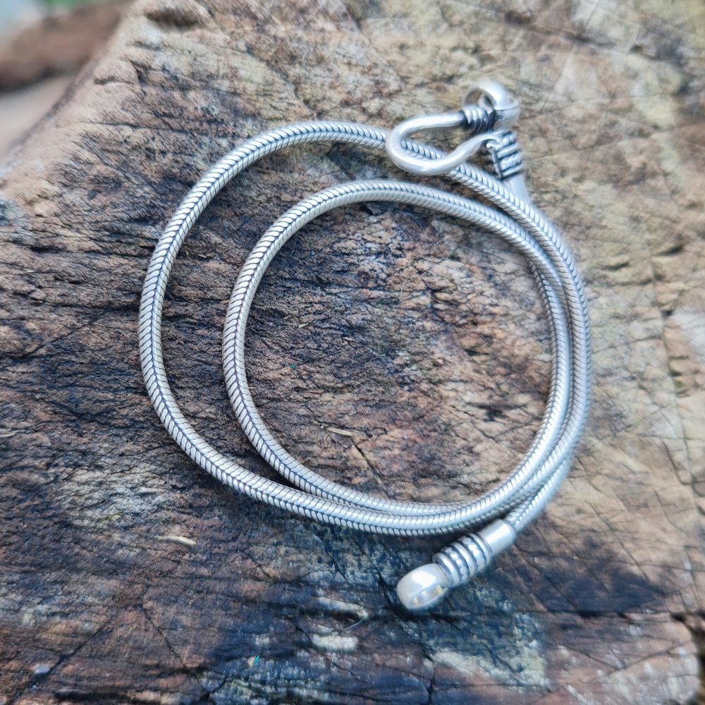 Collana A Catena A Serpente Piatta In Argento Sterling / Collana - Foto 10