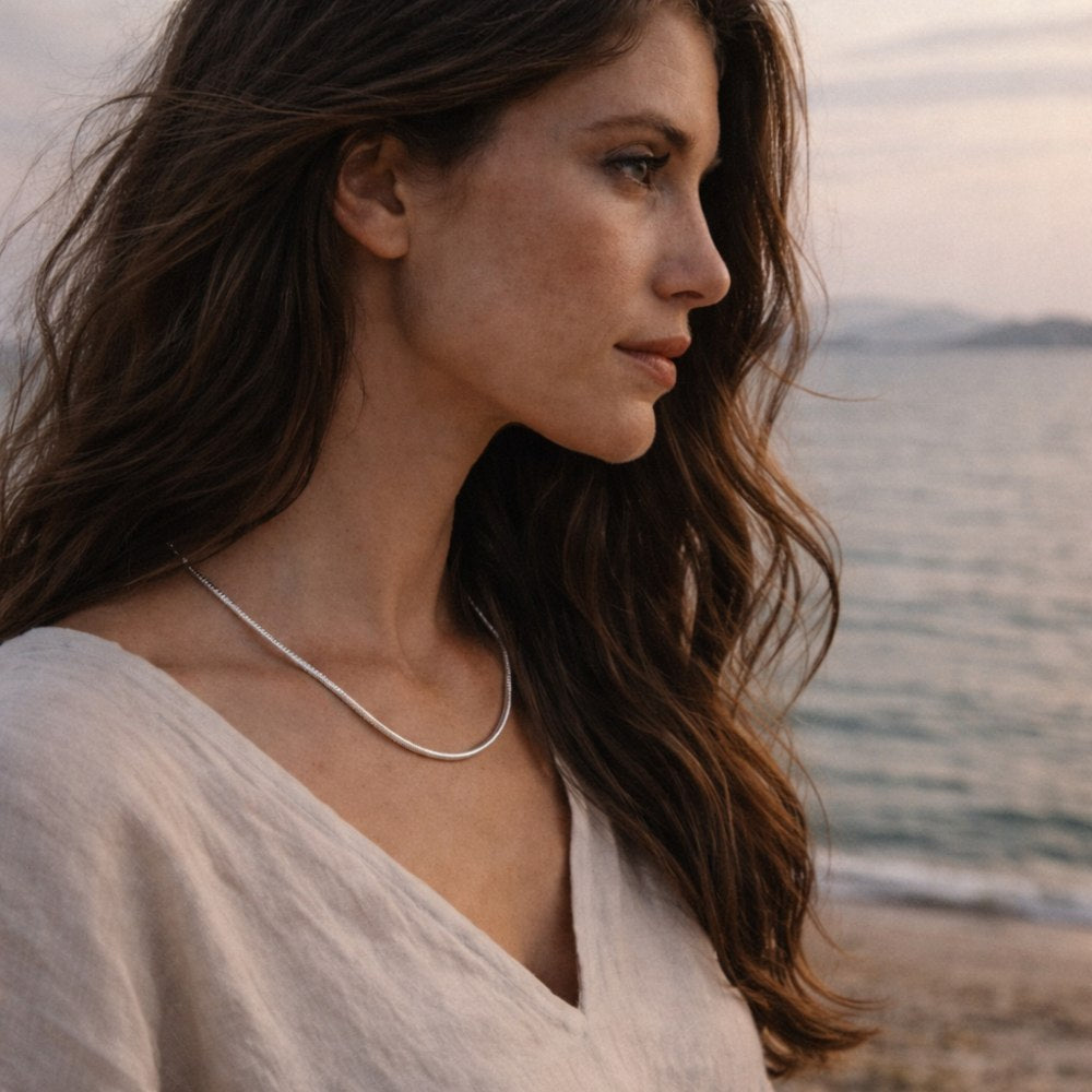 COLLANA snake argento 925 massiccio - MRINAL