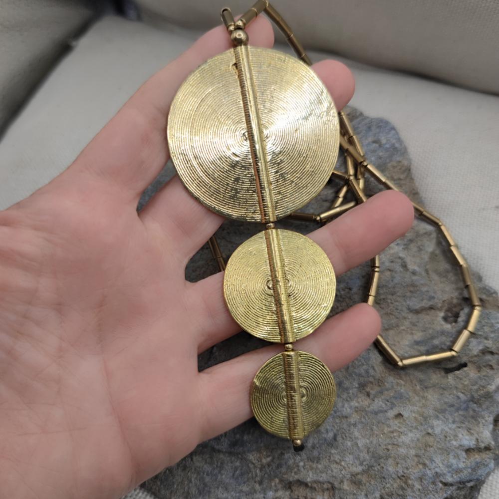 Collana etnica in ottone con ciondolo - HAMIRA