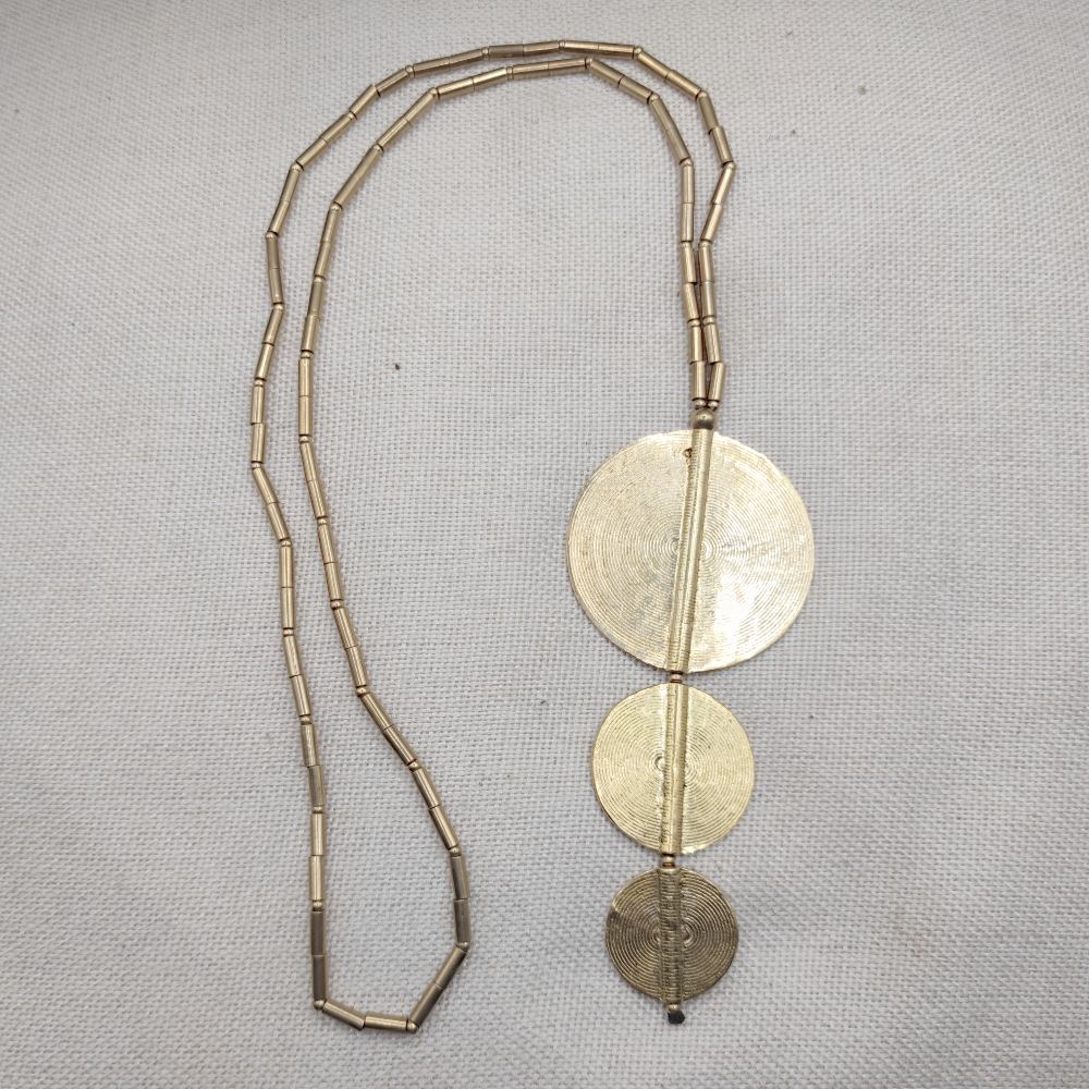 Collana etnica in ottone con ciondolo - HAMIRA