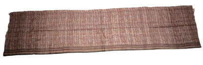 Sciarpa KANTHA con tessuti vintage misto seta ricamo a mano marrone – immagine totale