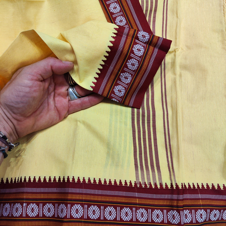 LUNGI SARONG crema - Pareo india artigianale cotone - GAMCHA