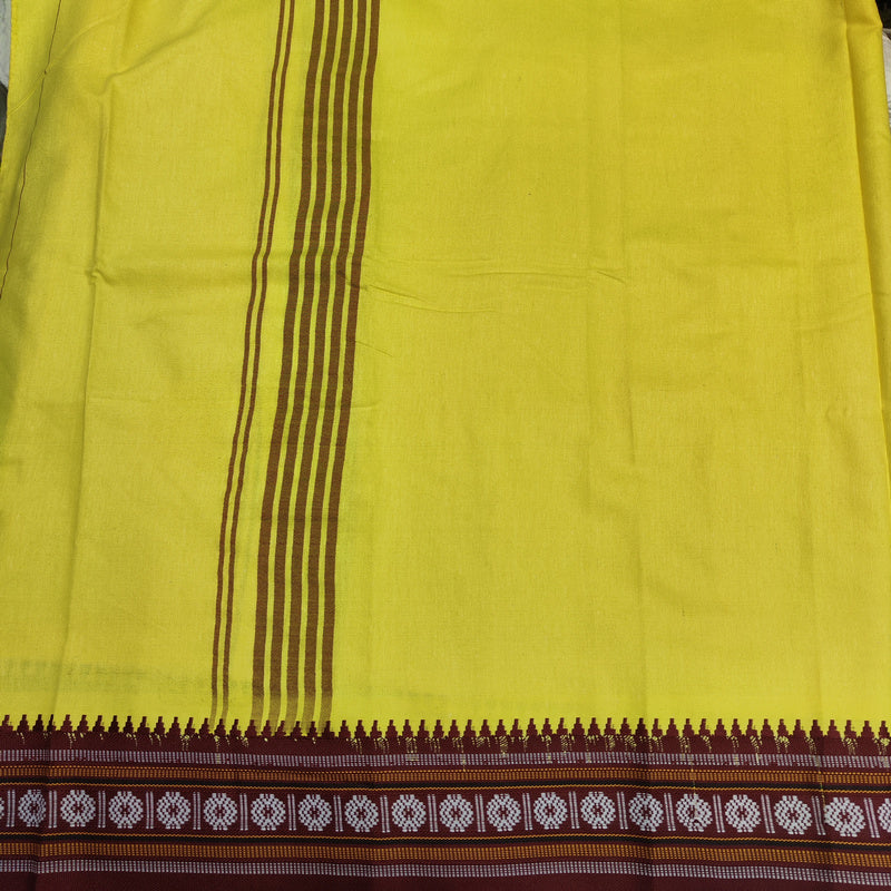 LUNGI SARONG giallo - Pareo india artigianale cotone - GAMCHA