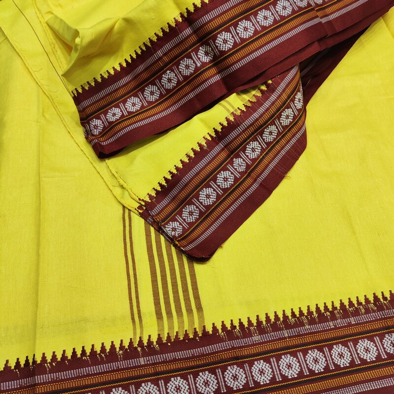 LUNGI SARONG giallo - Pareo india artigianale cotone - GAMCHA