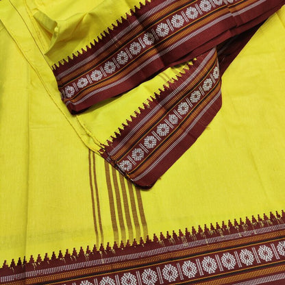 LUNGI SARONG giallo - Pareo india artigianale cotone - GAMCHA