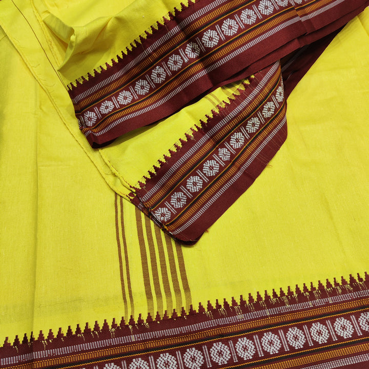 LUNGI SARONG giallo - Pareo india artigianale cotone - GAMCHA