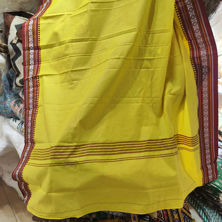 LUNGI SARONG giallo - Pareo india artigianale cotone - GAMCHA