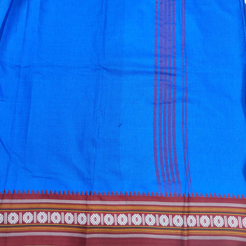 LUNGI SARONG blu - Pareo india artigianale cotone - GAMCHA