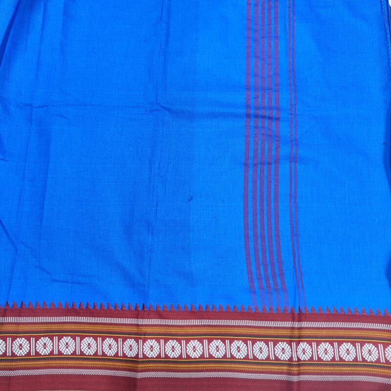 LUNGI SARONG blu - Pareo india artigianale cotone - GAMCHA