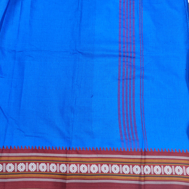 LUNGI SARONG blu - Pareo india artigianale cotone - GAMCHA