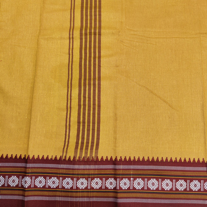 LUNGI SARONG ocra - Pareo india artigianale cotone - GAMCHA