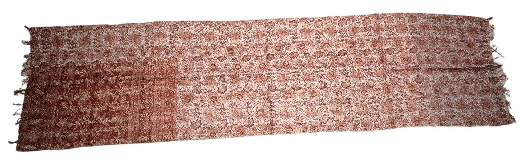 Sciarpa KANTHA con tessuti vintage misto seta ricamo a mano pink – vista totale