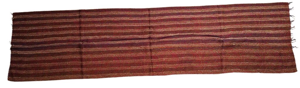 Sciarpa KANTHA con tessuti vintage misto seta ricamo a mano bronzo - bordeaux