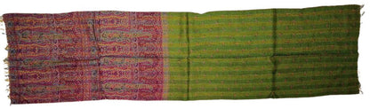 Sciarpa KANTHA con tessuti vintage misto seta ricamo a mano verde – immagine5