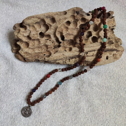 JAPA MALA con RUDRAKSHA e pietre con SHIVA