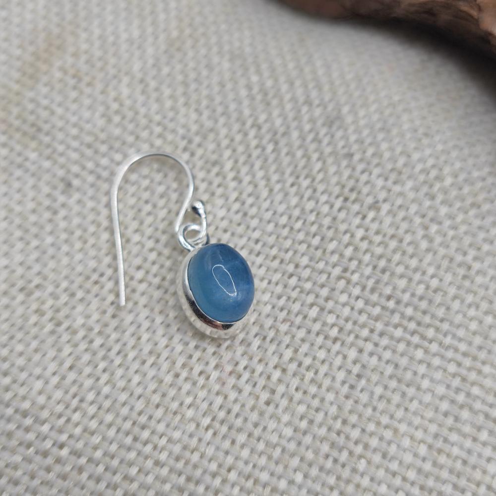 Orecchini in argento ovali con acquamarina - KIRAN