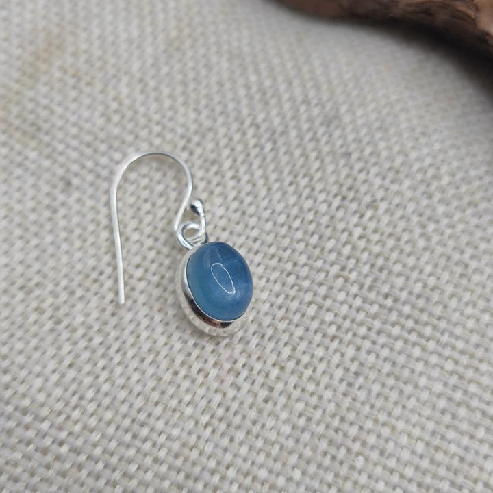 Orecchini in argento ovali con acquamarina - KIRAN