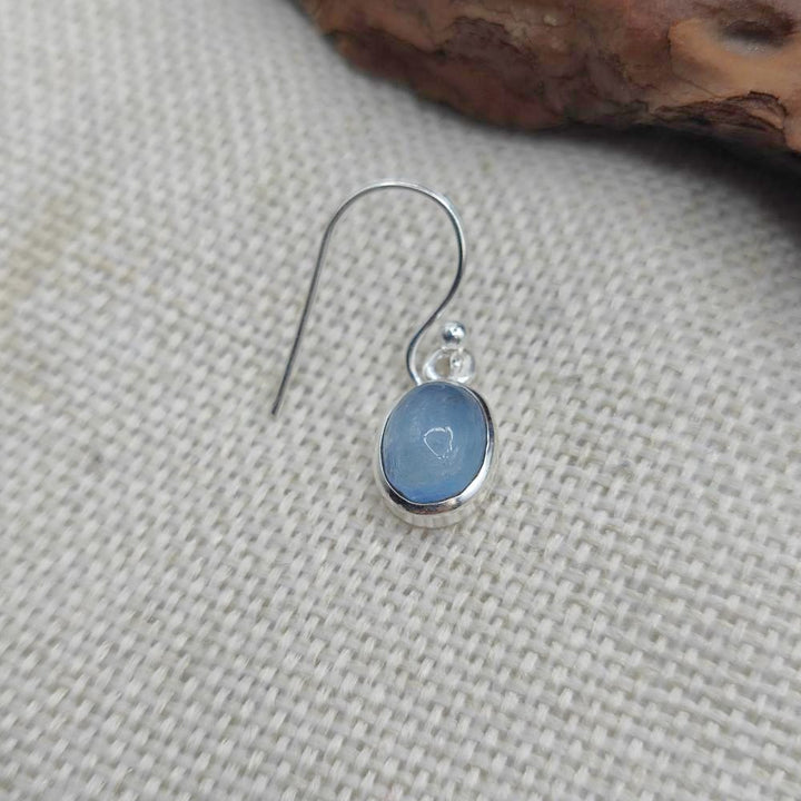 Orecchini in argento ovali con acquamarina - KIRAN