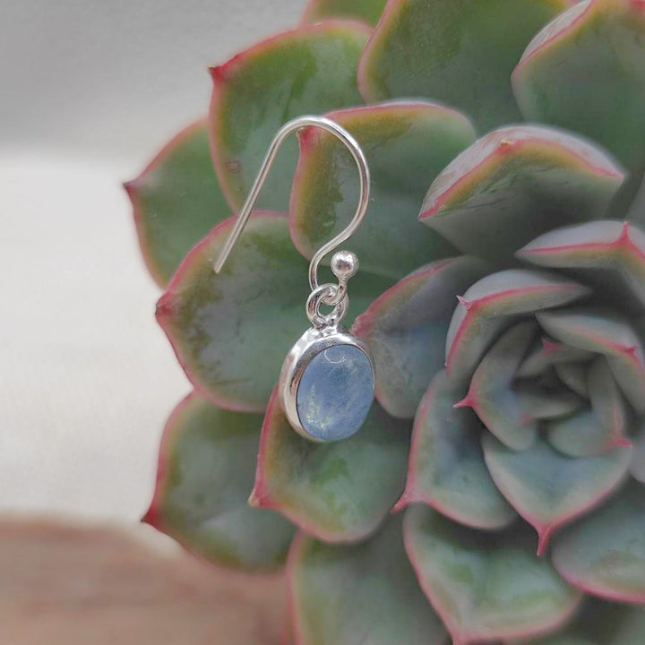 Orecchini in argento ovali con acquamarina - KIRAN