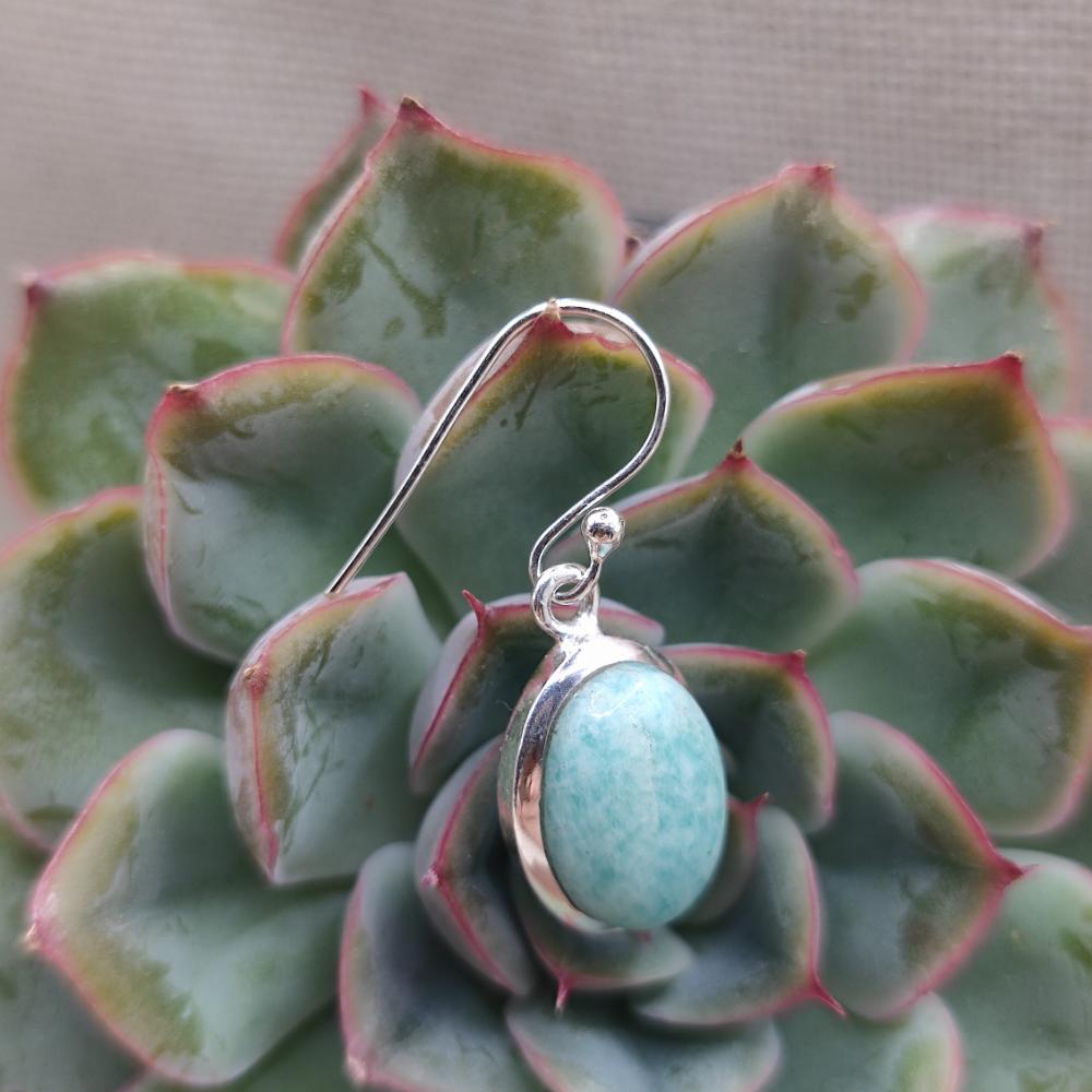 Orecchini argento 925 con amazzonite - SAANVI