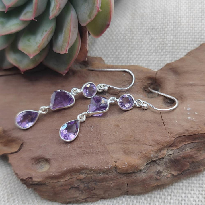 Orecchini argento 925 ametista - YERRAGUNTLA