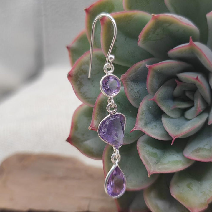 Orecchini argento 925 ametista - YERRAGUNTLA