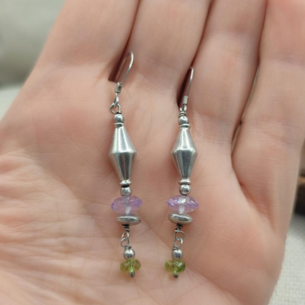 Orecchini in argento 925 con ametista - MOHINI