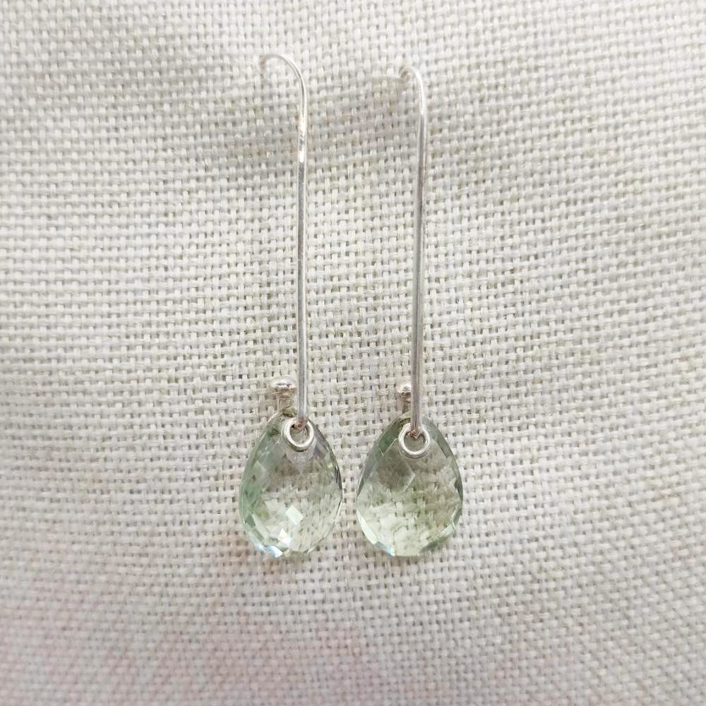 Orecchini in argento 925 ametista verde - PALLAVI