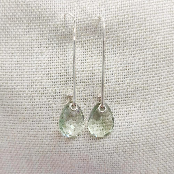 Orecchini in argento 925 ametista verde - PALLAVI