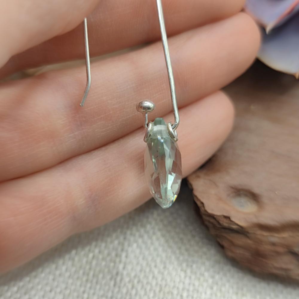 Orecchini in argento 925 ametista verde - PALLAVI