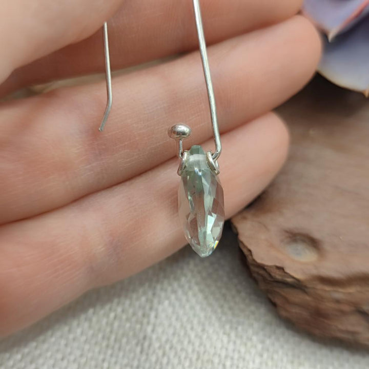 Orecchini in argento 925 ametista verde - PALLAVI