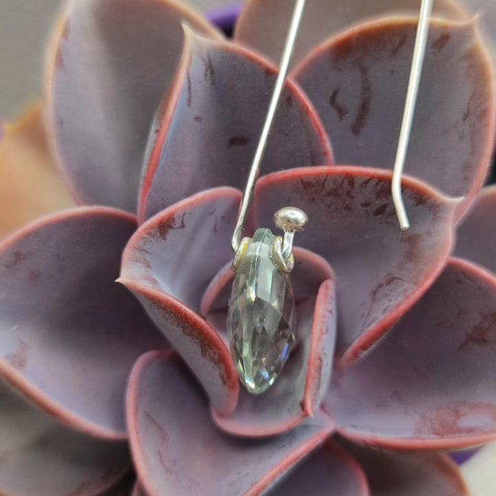 Orecchini in argento 925 ametista verde - PALLAVI