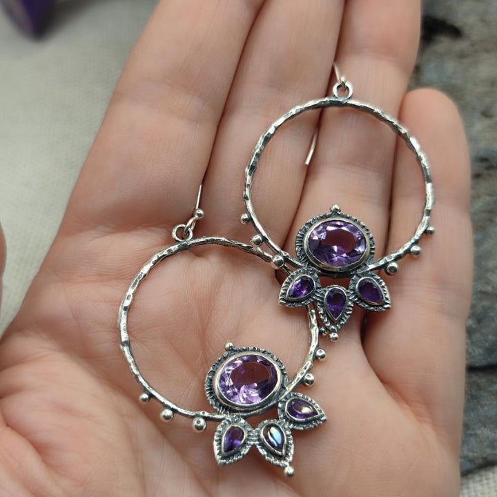 Orecchini in argento 925 ametista - VIVAK