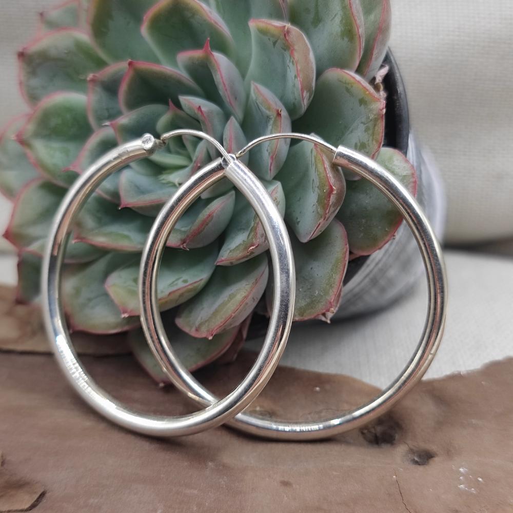 Orecchini a cerchio in argento 925 - ANANDA coppia