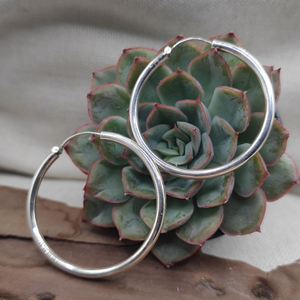 Orecchini a cerchio in argento 925 - ANANDA - coppia