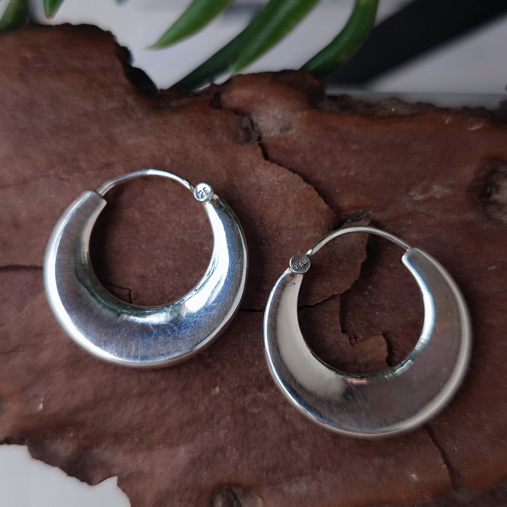 Orecchini A Cerchio Oro Bianco 5 Cm - Gioielleria Di Noci