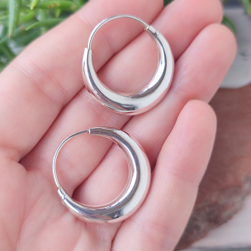 Elli Orecchini A Cerchio Creoli Mini Prezioso In Argento Sterling 925 - Foto 7