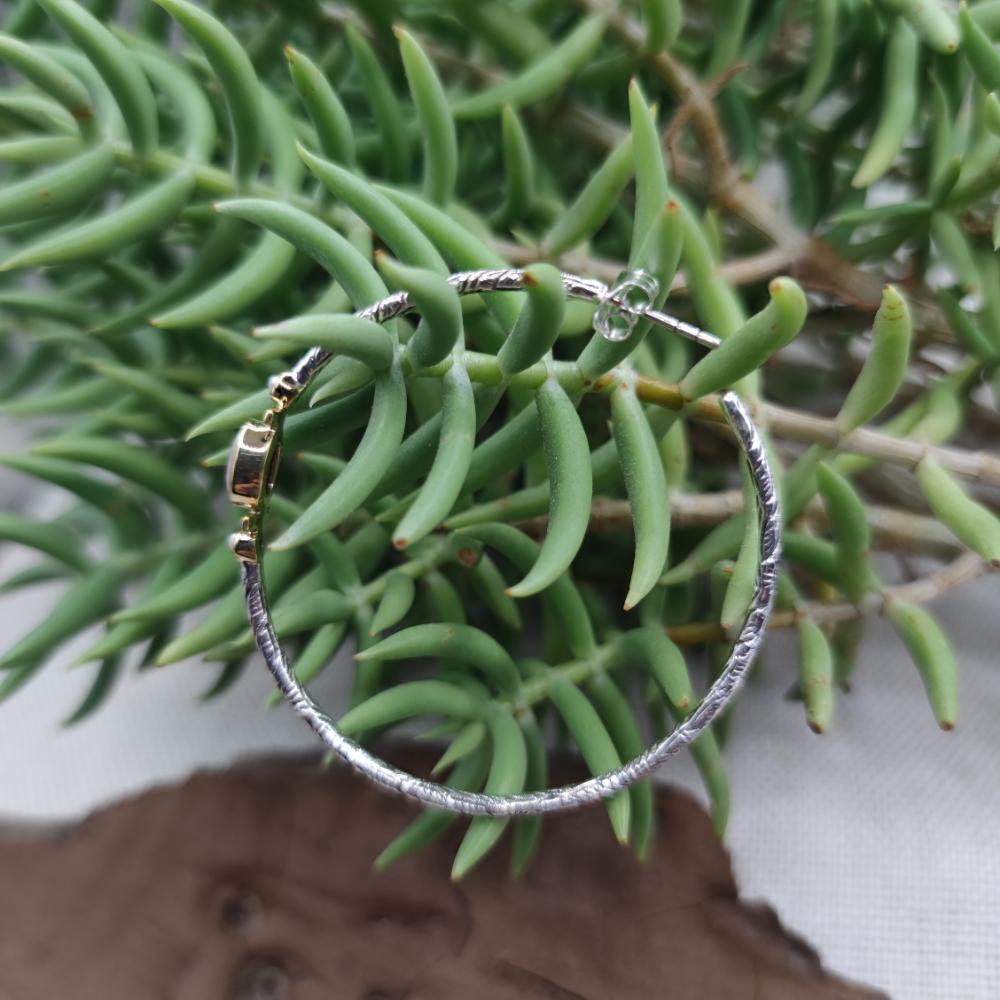 ORECCHINI a cerchio in argento con pietra - BARHOA