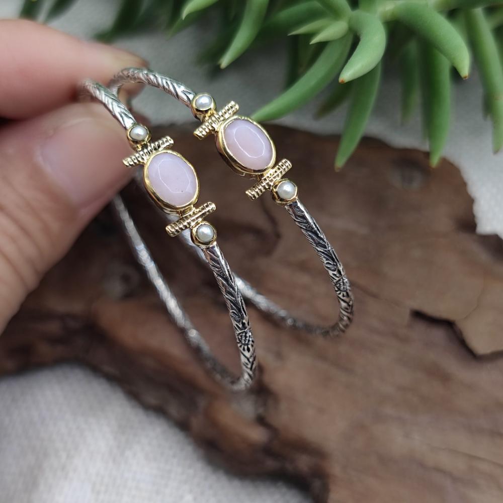 ORECCHINI a cerchio in argento con pietra - BARHOA