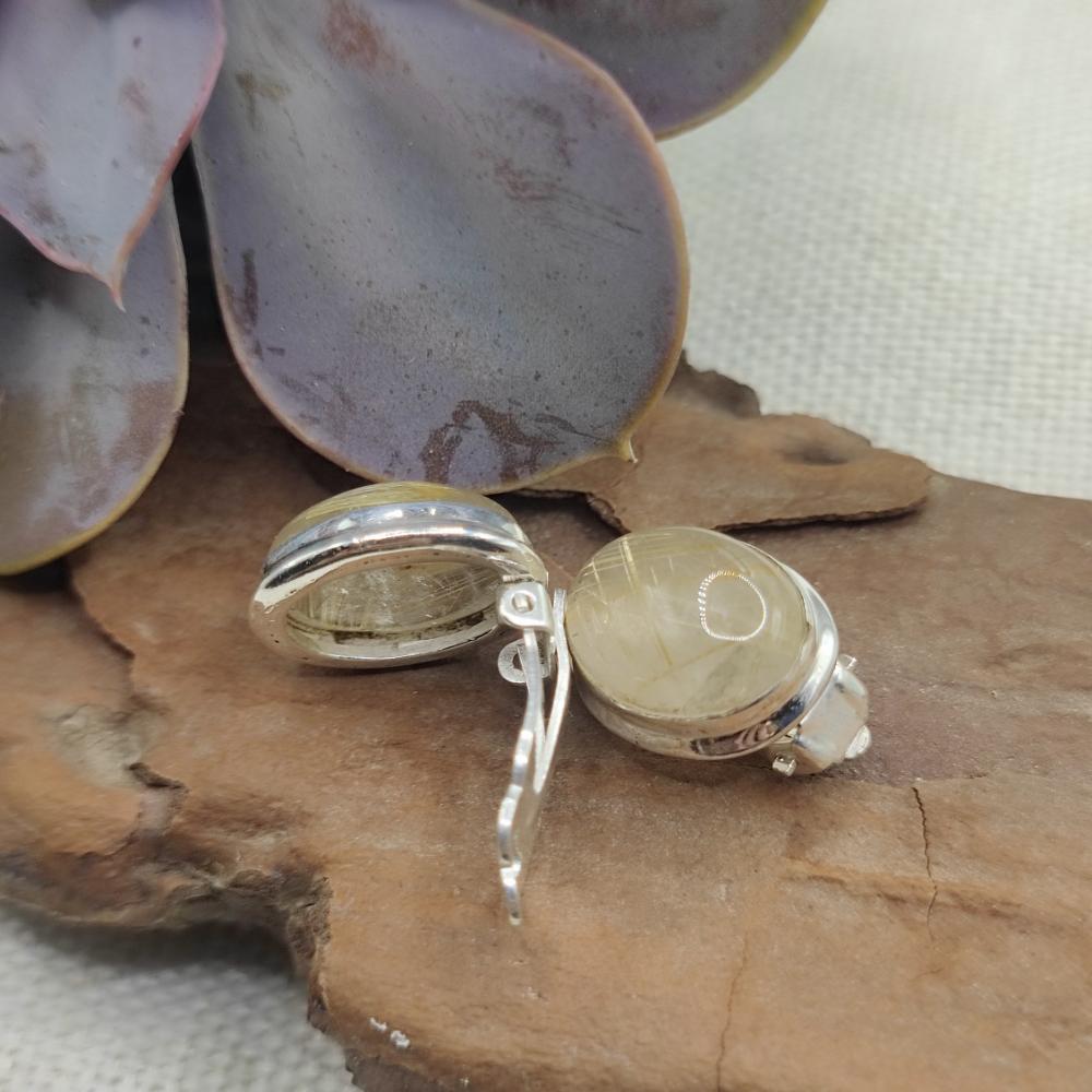 Orecchini in Argento a clip con pietra - KISKI